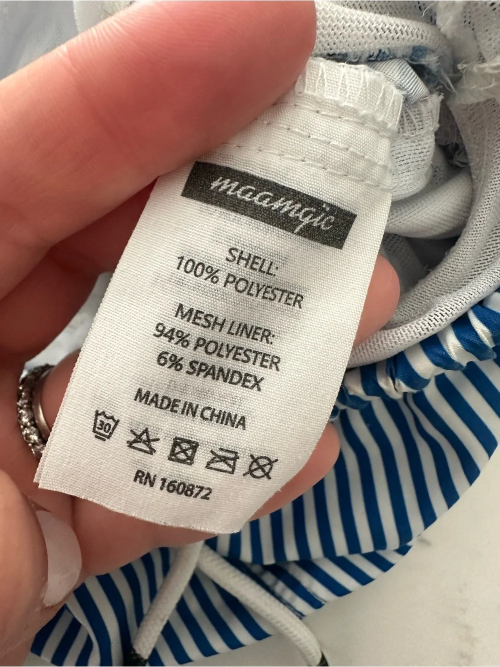 Boy Toddler Blue and White Striped Swim Shorts, 4T